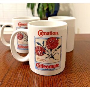 Vtg 1993 Carnation Coffee-mate Coffee Mugs Botanical Collector's Series Lot of 3